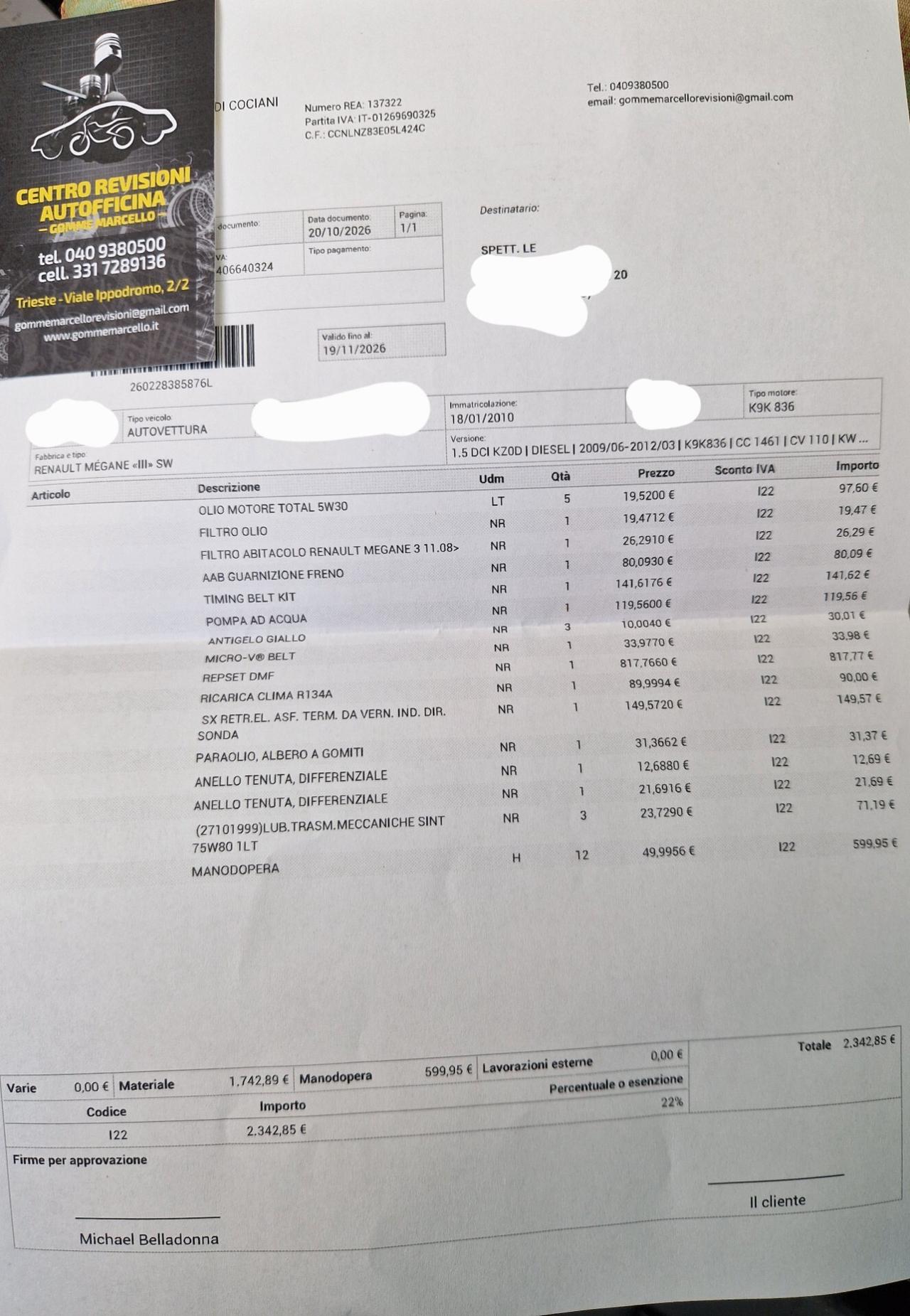 Renault Megane 1.5DCI SW - Garanzia 12 Mesi