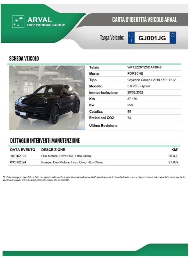 Porsche Cayenne Coupé 3.0 e-hybrid 5p.ti Sterzo posteriore-Bose-Telecamere360