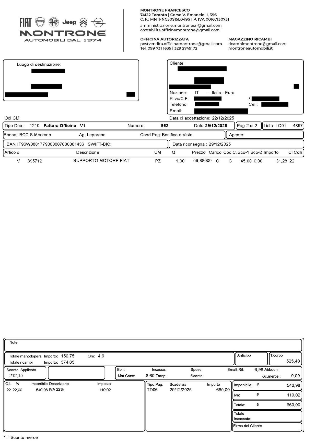 Fiat Tipo 1.3 Mjt 4 porte Easy