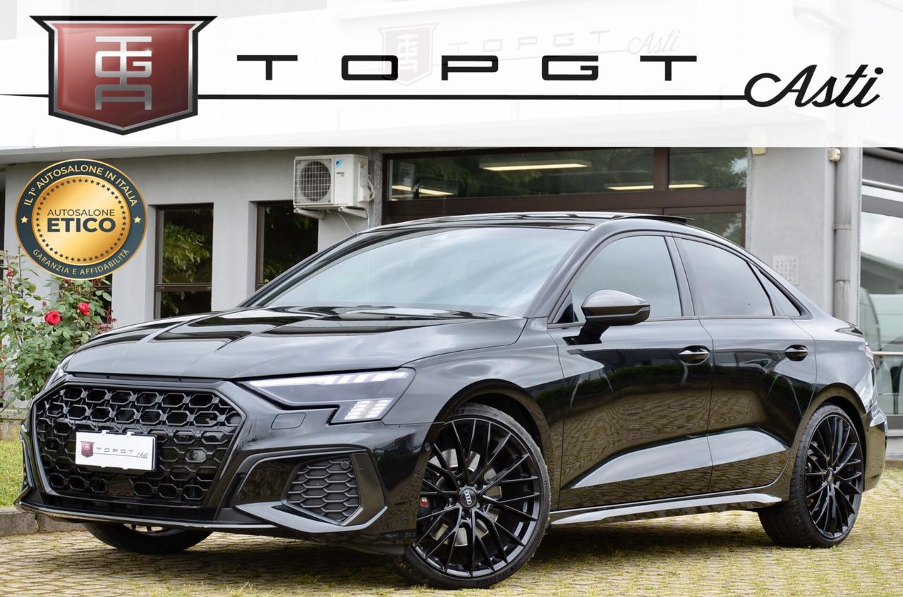 AUDI S3 SEDAN 2.0 TFSI SPORT ATTITUDE QUATTRO 310cv S-TRONIC, IVA SUL 100%, TETTO, SCARICO MILLTEK, BANG&OLUFSEN, TOTAL BLACK, 20″, PERMUTE