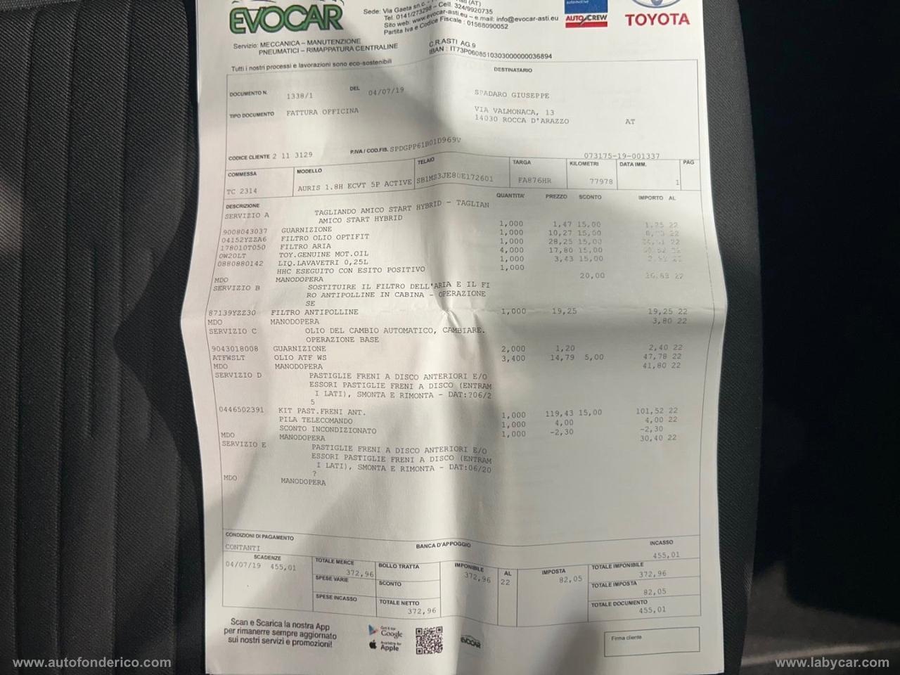 TOYOTA Auris 1.8 Hybrid Active