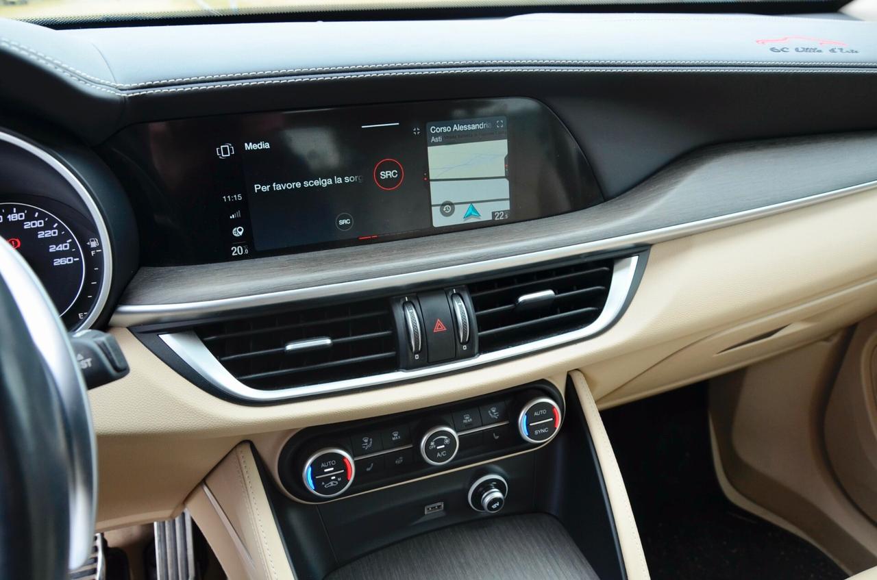 ALFA ROMEO STELVIO 2.2 t 6C VILLA D'ESTE Q4 210cv AUT, ROSSO ETNA, UNICOPROPRIETARIO, SERVICE UFFICIALI, EURO 6D, 21", PERMUTE