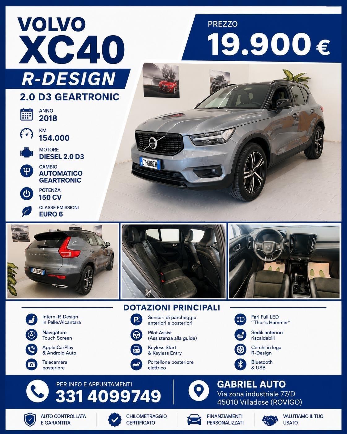 Volvo XC40 D3 Geartronic R-design