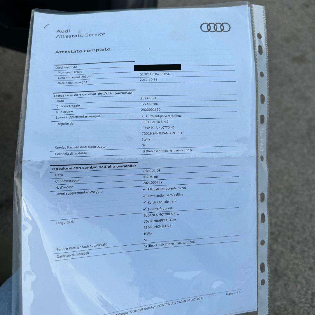 Audi Q2 1.6 TDI S tronic **certificata AUDI**