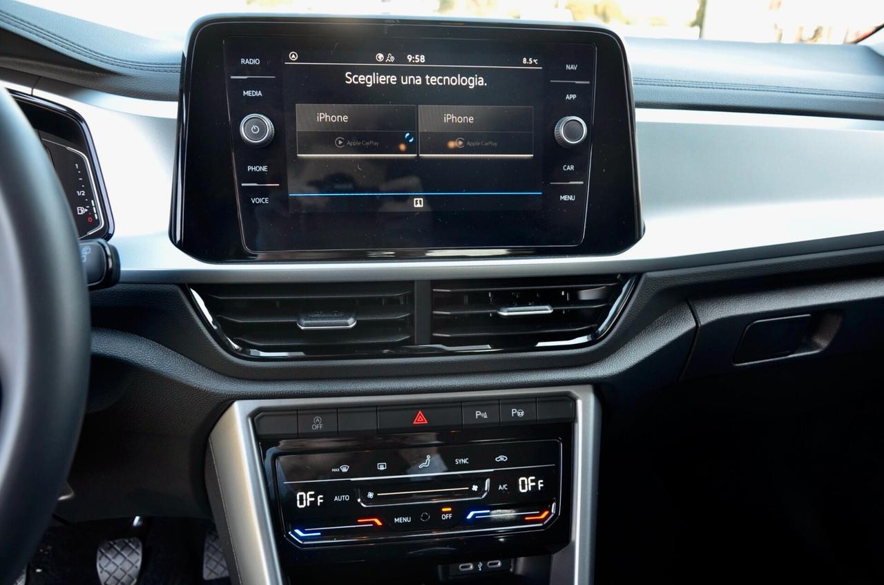 VOLKSWAGEN T-ROC 1.0 TSI SPORT 116cv, GARANZIA UFF VW, UNICOPROPRIETARIO, EURO 6E, FARI LED, APPLE ANDROID, PERMUTE