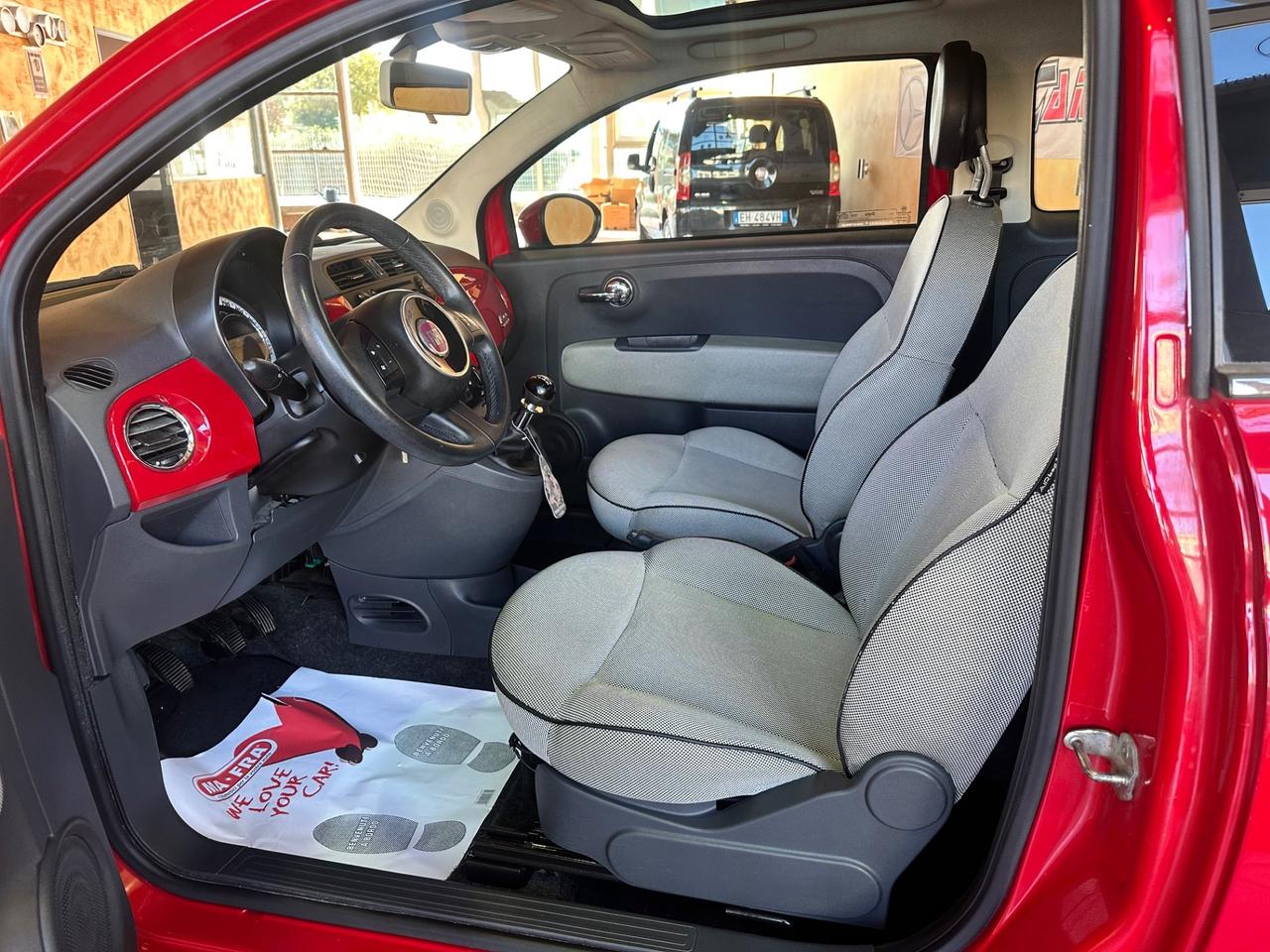 Fiat 500 1.2 Lounge tetto panoramico rossa 93.000km