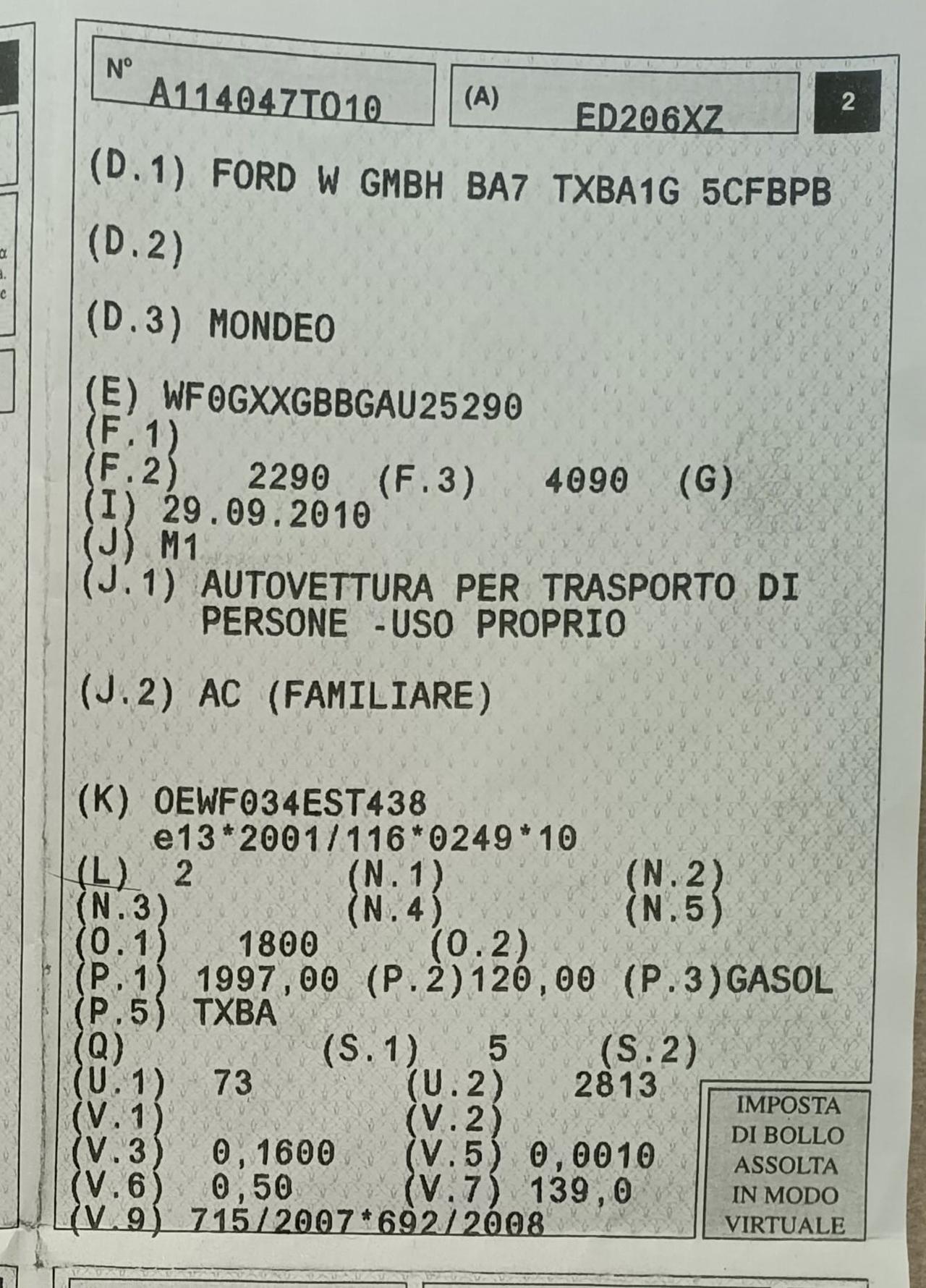 Ford Mondeo SW 163cv Titanium 128.000 km GARANZIA