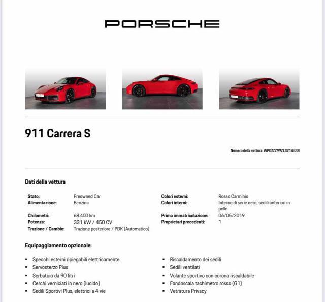 PORSCHE 911 Carrera S Possibile Porsche Approved