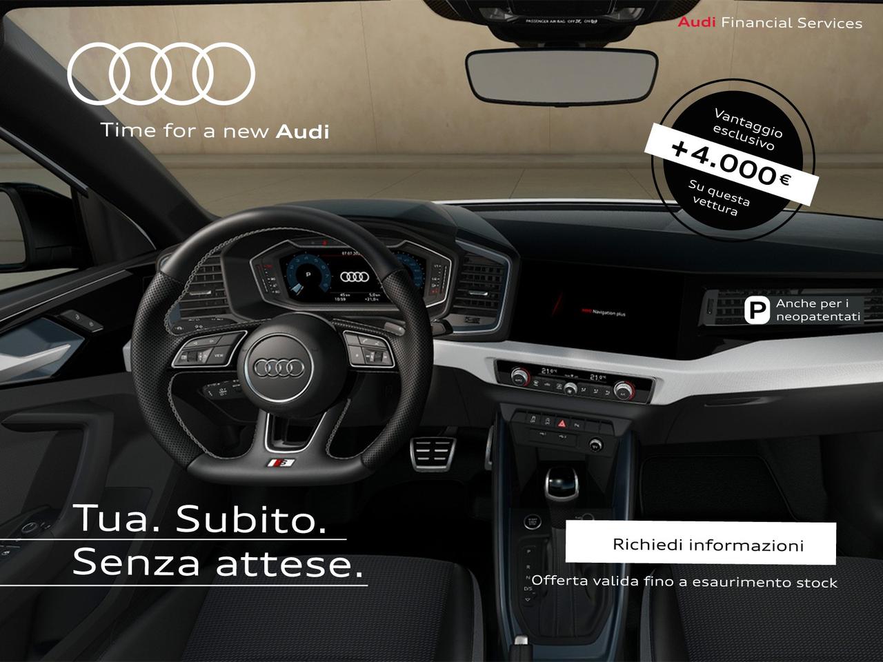 Audi A1 sportback 30 1.0 tfsi identity black 116cv s-tronic