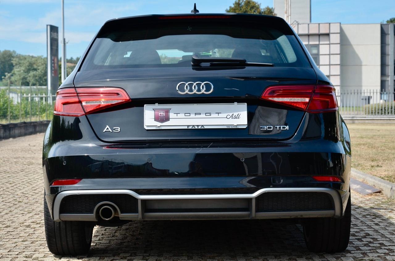 AUDI A3 30 1.6 TDI S-LINE EXT 116cv S-TRONIC, UFF ITALIANA, EURO 6D, FARI LED, NAVI, APPLE ANDROID, PERMUTE