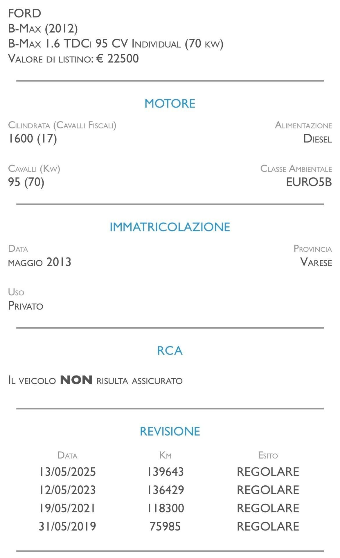 Ford B-Max 1.6 TDCi 95 CV Titanium - UNICO PROPRIETARIO