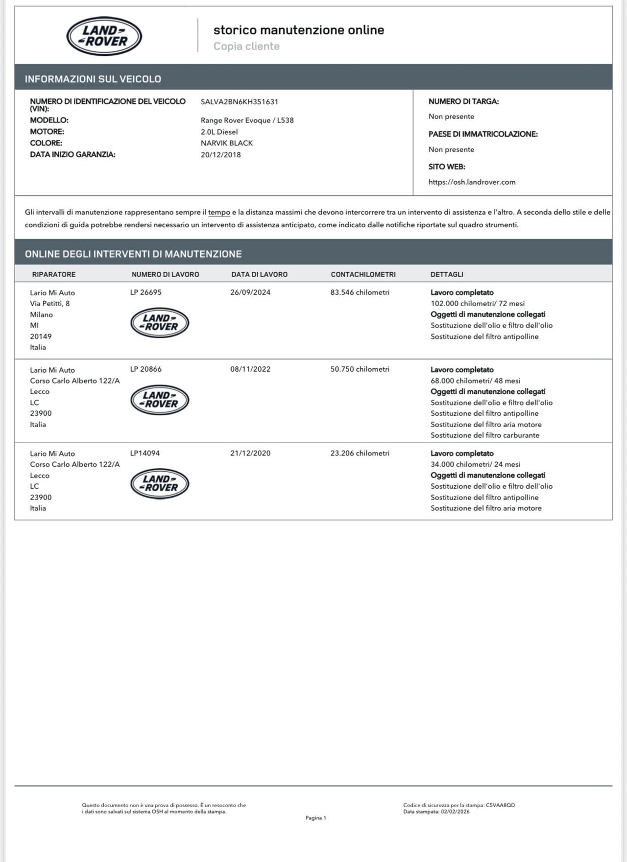 Land Rover Range Rover Evoque 5p 2.0 td4 Pure 150cv *tagliandi certificati *