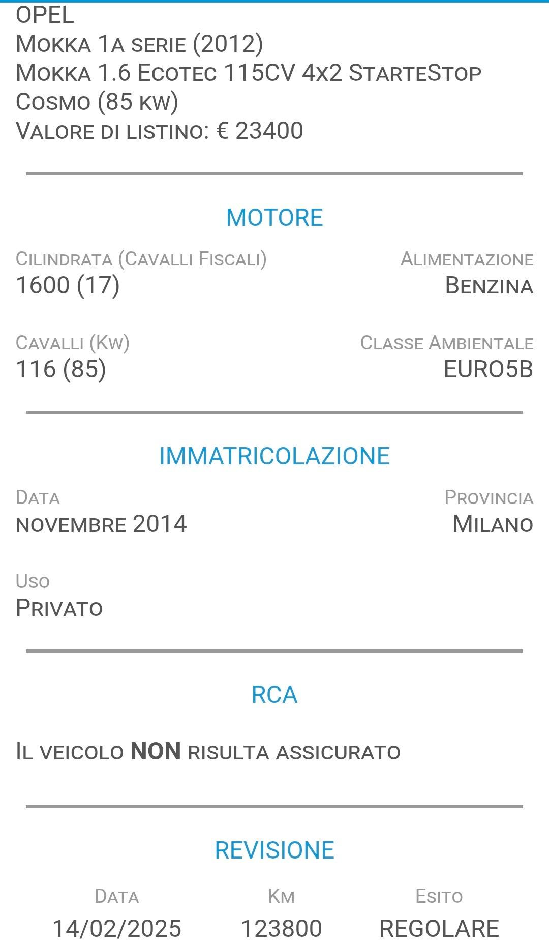 Opel Mokka benzina