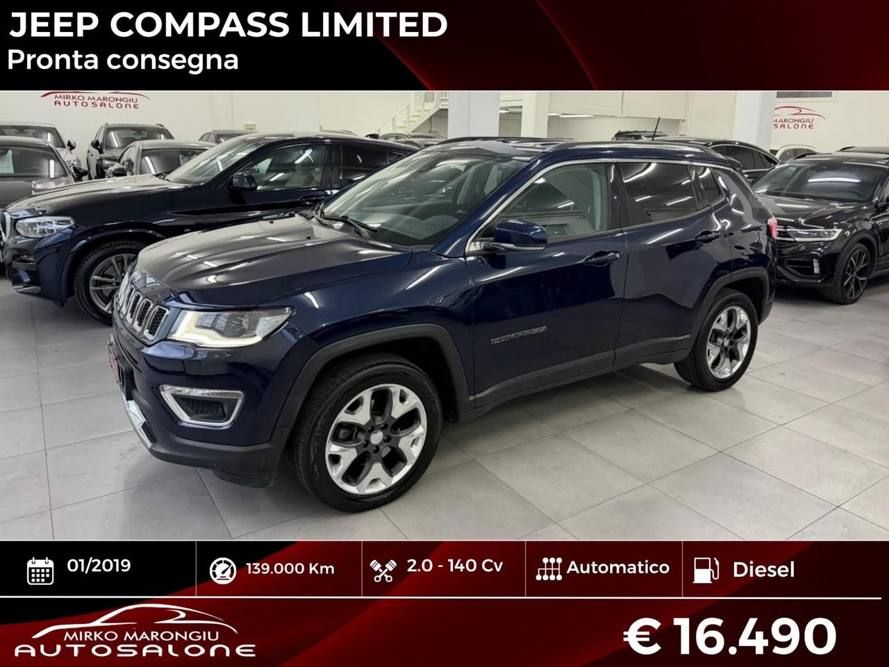 Jeep Compass 2.0 Multijet II 4WD Limited FINANZIABILE