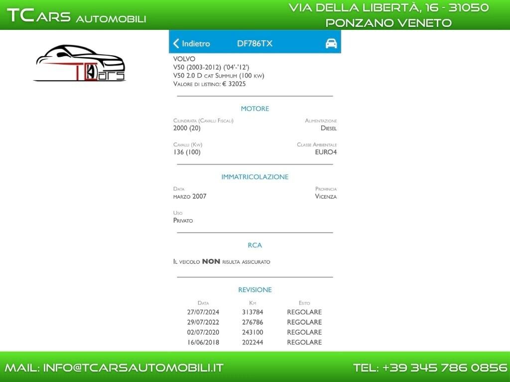 VOLVO V50 - PASSAGGIO DI PROPRIETÀ INCLUSO