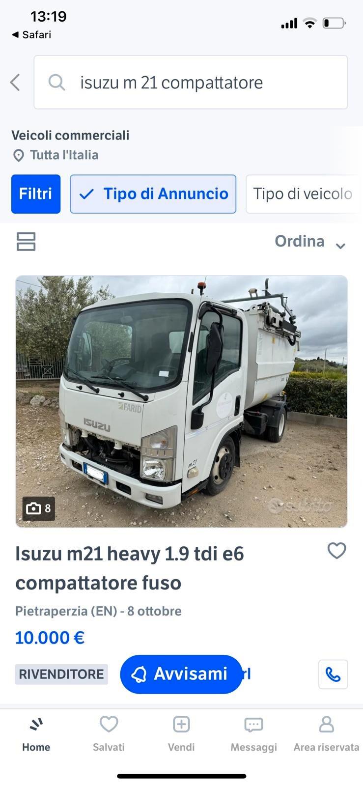 Isuzu M21 COMPATTATORE