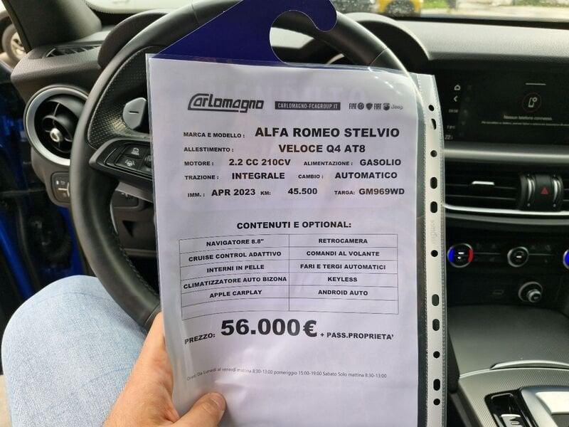Alfa Romeo Stelvio My23 2.2 Turbo Diesel210 Cv Awd Veloce