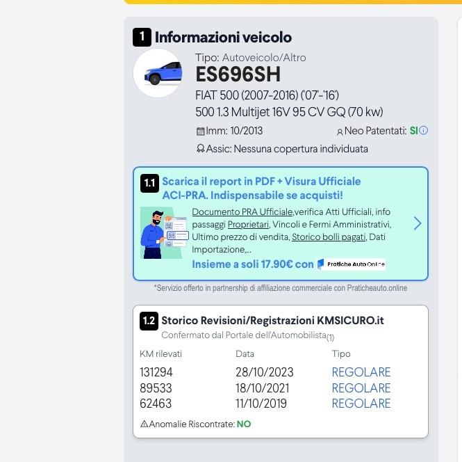 Fiat 500 1.3 Multijet 16V 95 CV Lounge