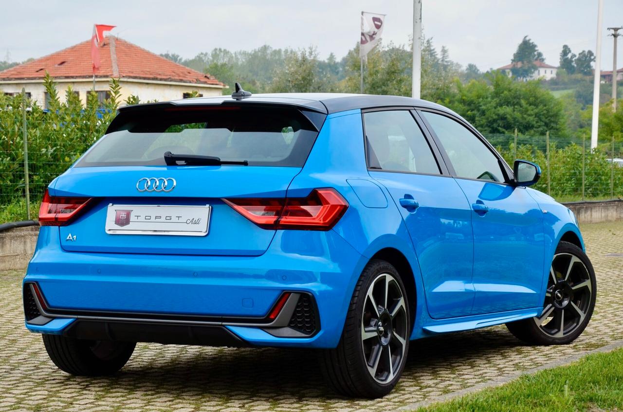 AUDI A1 SPB 30 1.0 TFSI S-LINE INT+EXT 116cv S-TRONIC, UFF ITALIANA, SERVICE CON FATTURE, EURO 6D, APPLE ANDROID, FARI LED, 18", PERMUTE