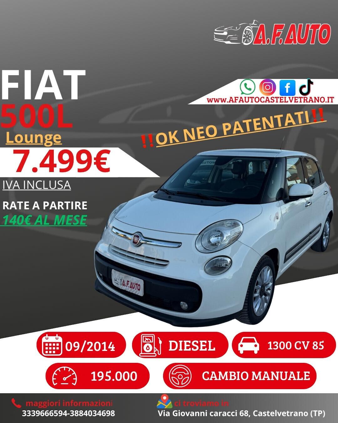 Fiat 500L 1.3 Multijet 85 CV Lounge
