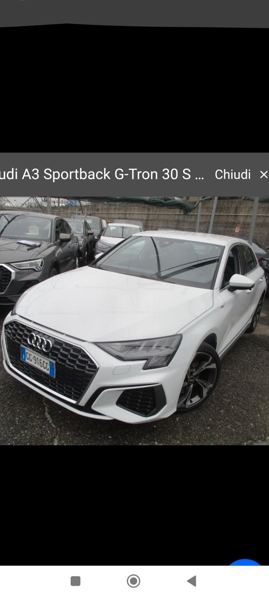 AUDI A3 S LINE 30 G-TRON METANO 09/2021 KM 39000 AUDI