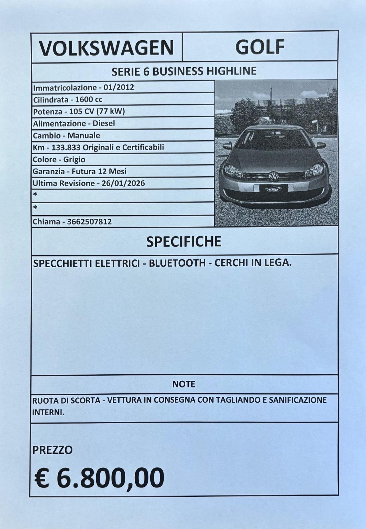 Volkswagen Golf 1.6 TDI DPF 5p. Highline