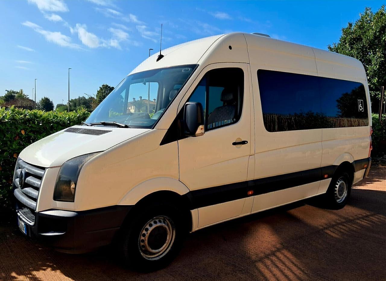 Volkswagen Crafter VW 9 POSTI TETTO ALTO TRASPORTO DISABILI PEDANA ELETTROIDRAULICA