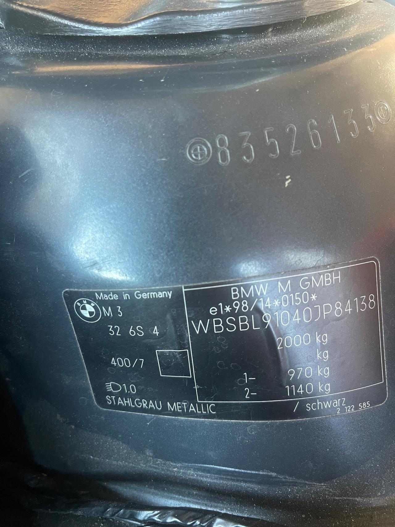 Bmw M3 3.2 Smg2 ASI Book Service PERMUTE RATE