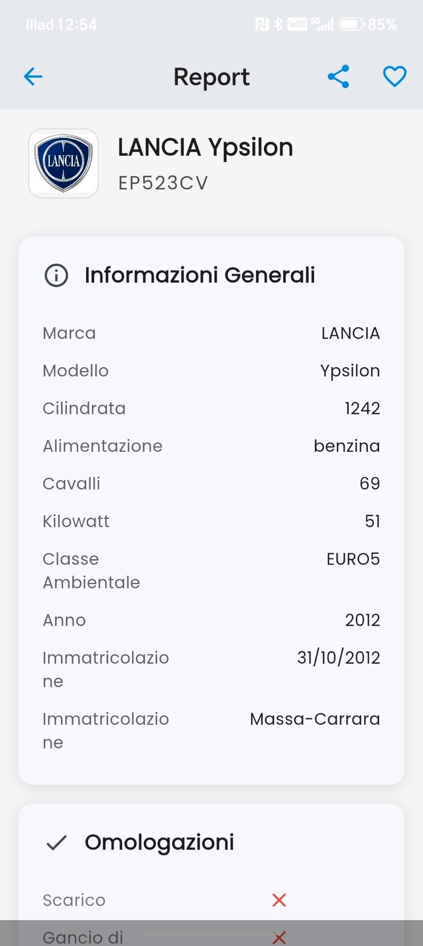Lancia Ypsilon 1.2 69 CV 5 porte S&S Silver