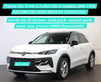Volkswagen T-Roc 1.5 eTSI ACT 150 CV DSG Life tua a € 312 mese KM ZERO