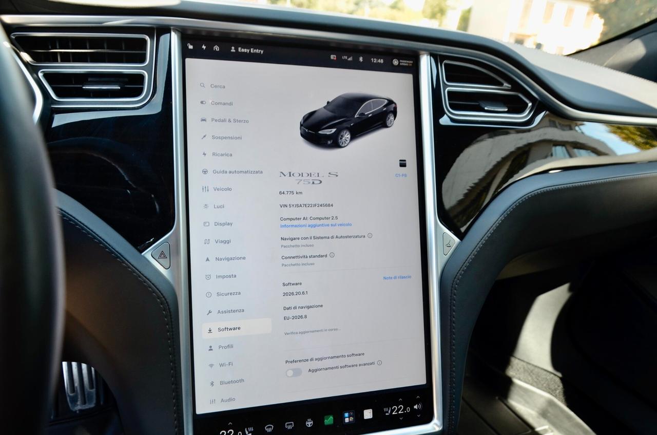 TESLA MODEL S 75D STANDARD RANGE AWD, GARANZIA TESLA 3/27, UFF ITALIANA, ECCELLENTI CONDIZIONI, PERMUTE