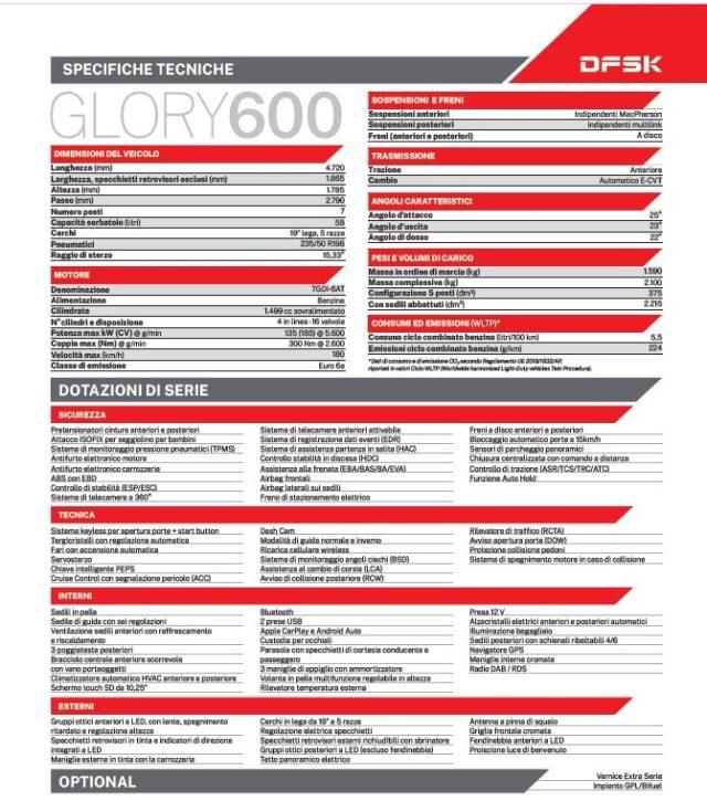 DFSK Glory 600 7 Posti IMP.GPL *NOLEGGIO