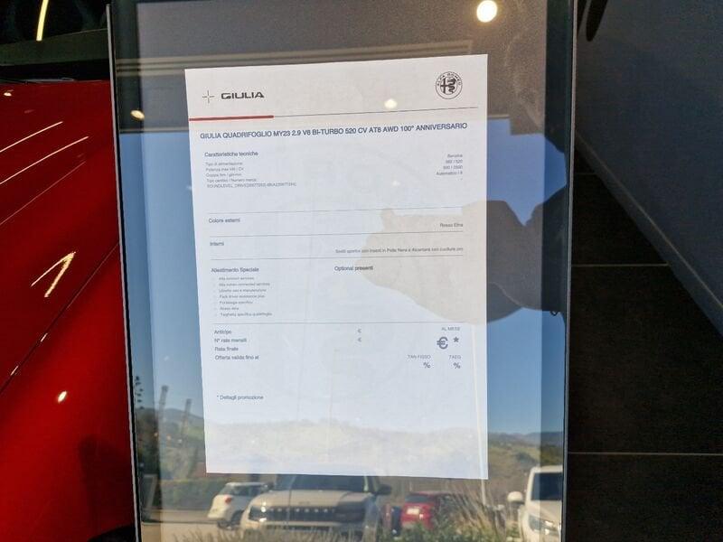Alfa Romeo Giulia Quadrifoglio My23 2.9 V6 Bi-Turbo 520 Cv At8 Awd 100° Anniversario