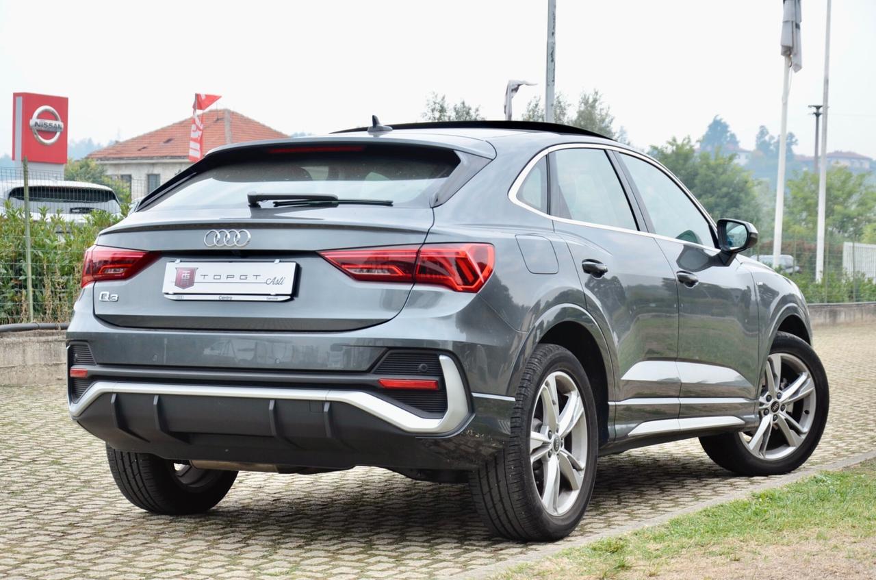 AUDI Q3 SPORTBACK 35 2.0 TDI S LINE EDITION 150cv S-TRONIC, GARANZIA AUDI 2/2027, SERVICE AUDI, UFF ITALIANA, EURO 6E, TETTO, FULL LED, RETROCAMERA, PERMUTE