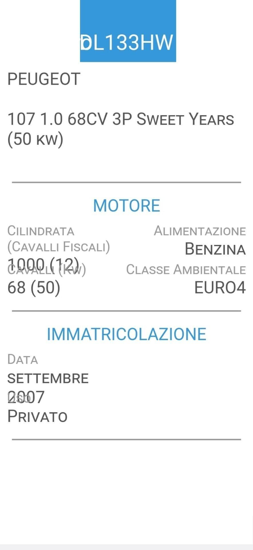 PEUGEOT 107 1,0-UNICA PROPRIETARIA