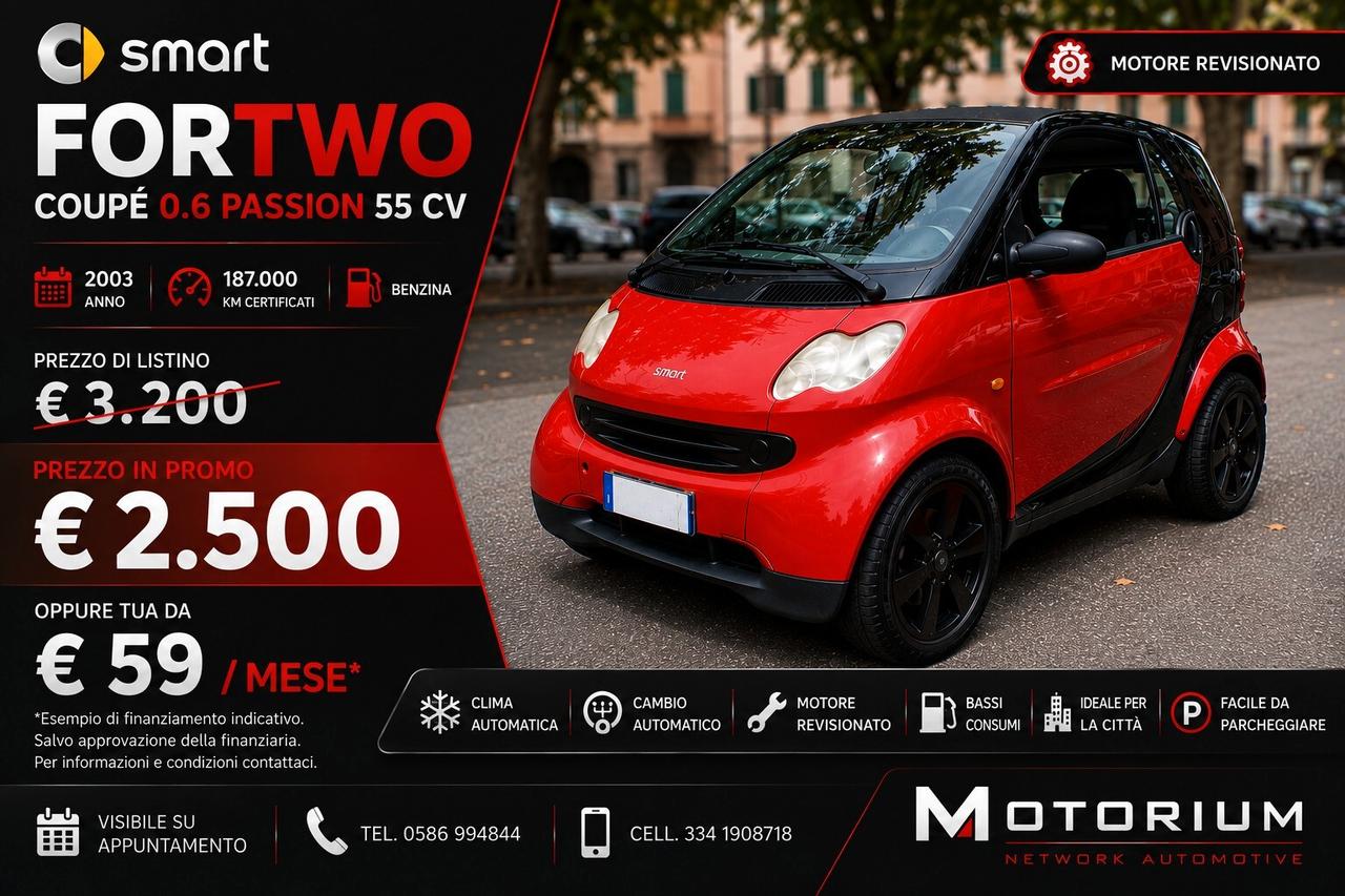 AUTO SMART FOURTWO COUPE' PASSION 55CV DEL 2003 MOTORE REVISIONATO