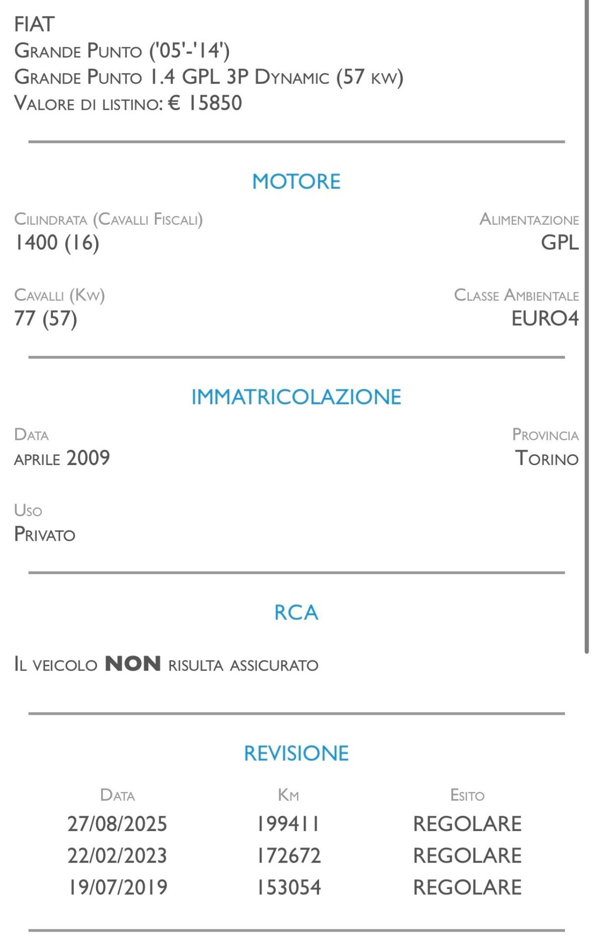 Fiat Grande Punto 1.4 GPL 3 porte Dynamic