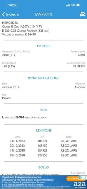 Mercedes-benz E 220 BlueTEC Cabrio Premium