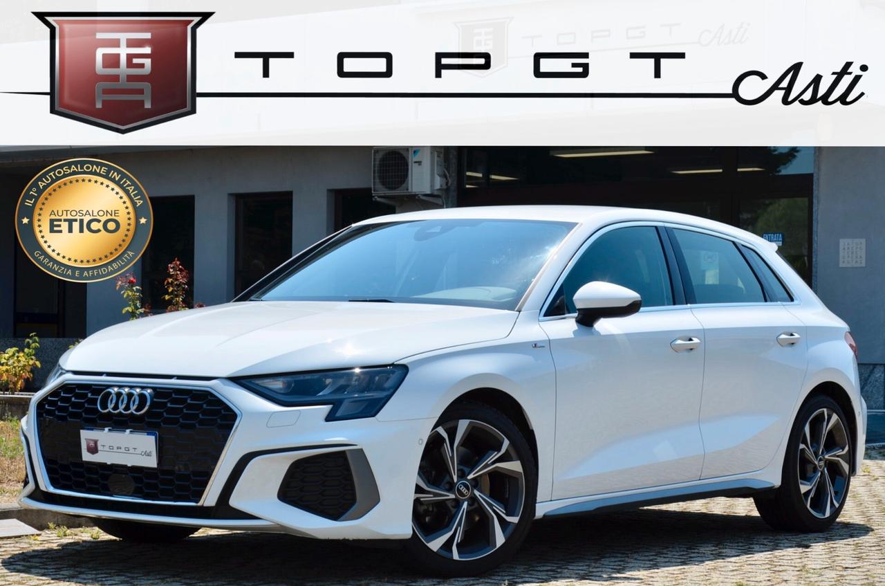 AUDI A3 SPORTBACK 30 2.0 TDI S-LINE INT+EXT 116cv S-TRONIC, EURO 6D, UFF ITALIANA, AUTO IN OTTIME CONDIZIONI, SERVICE UFF AUDI, FARI LED, APPLE ANDROID, PERMUTE
