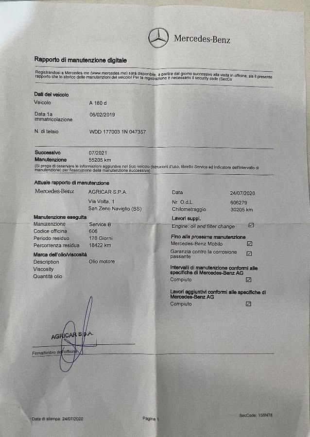 Mercedes-benz A180D 116CV PRONTA ALL'USO