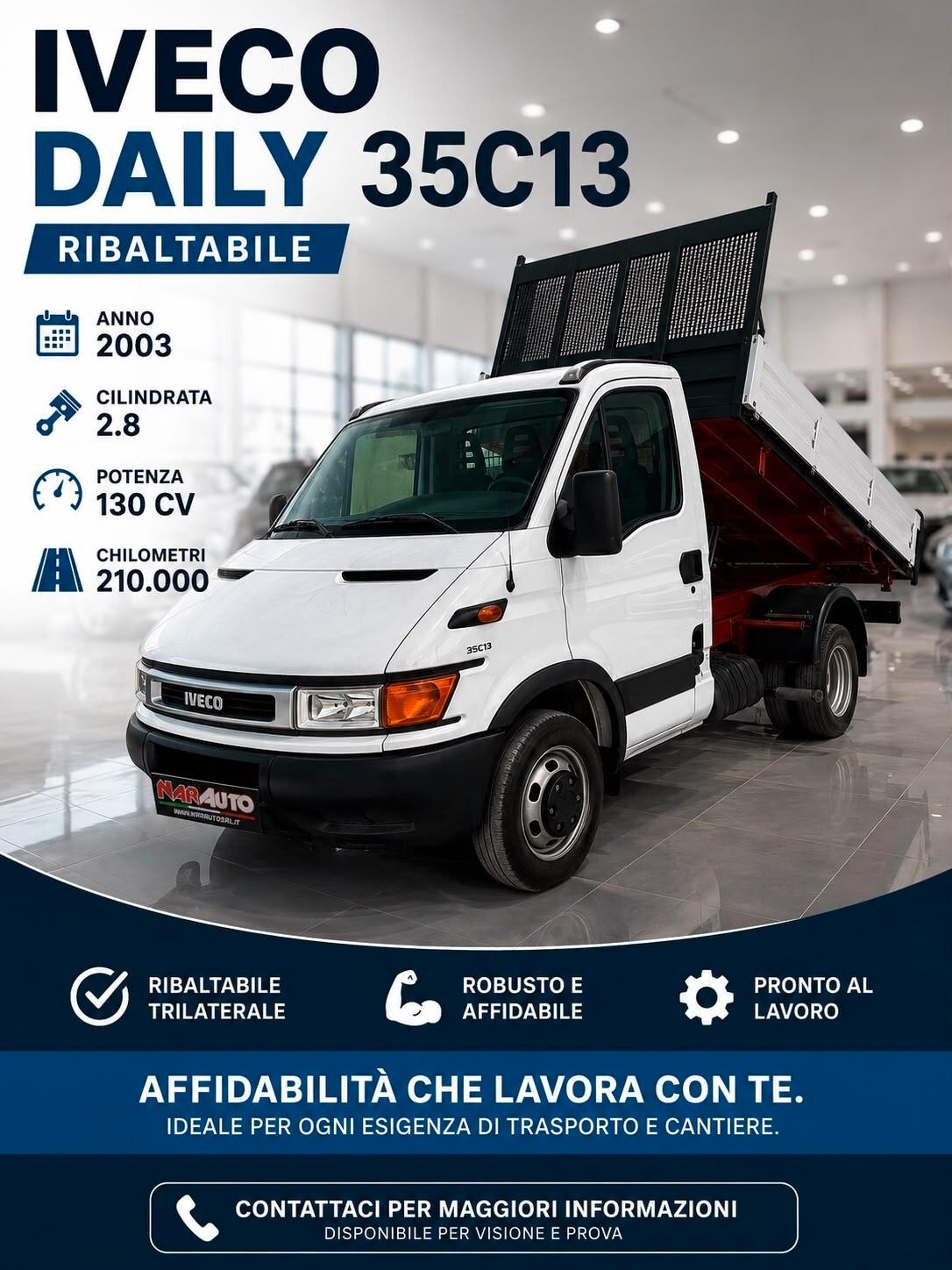 Iveco Daily 35C13 Ribaltabile Trilaterale