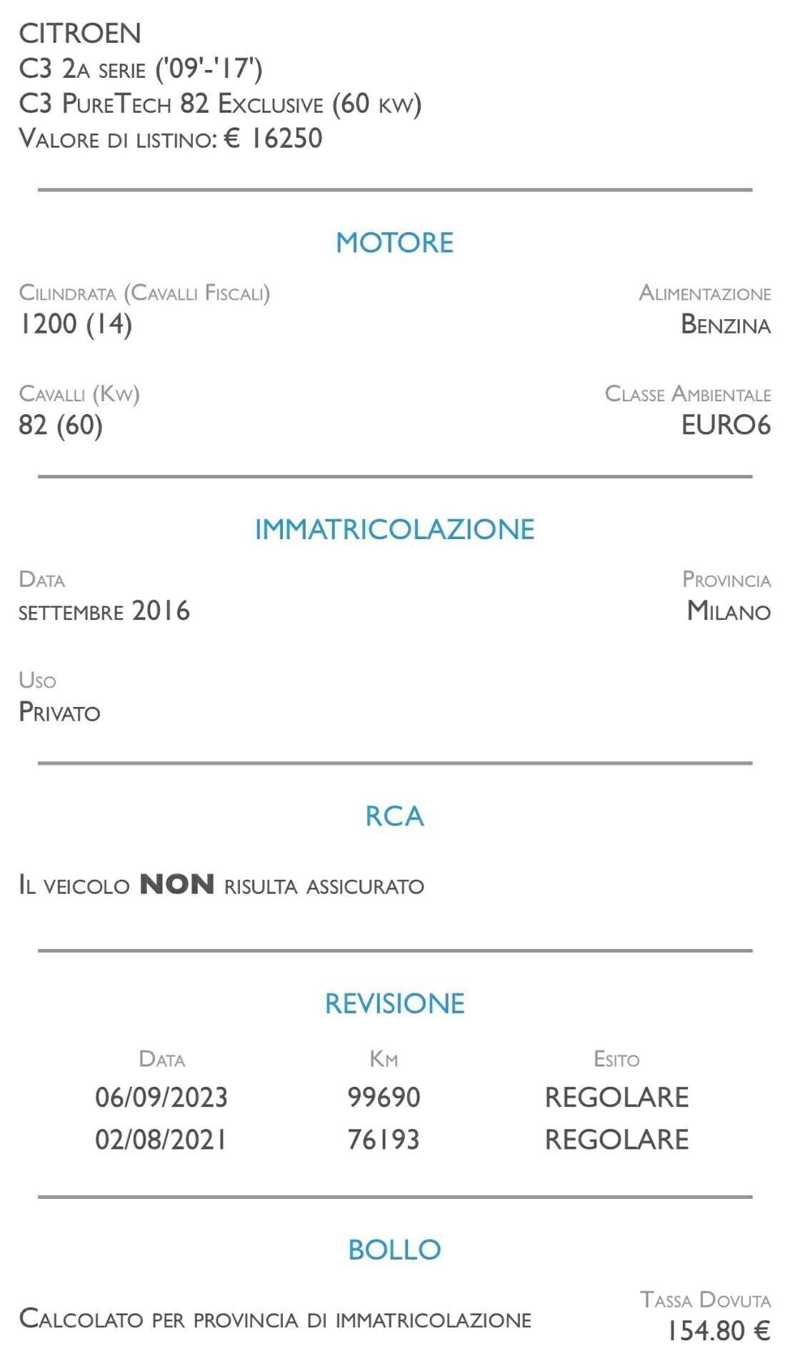 Citroen C3 PureTech 82 Monna Lisa - NEOPATENTATI