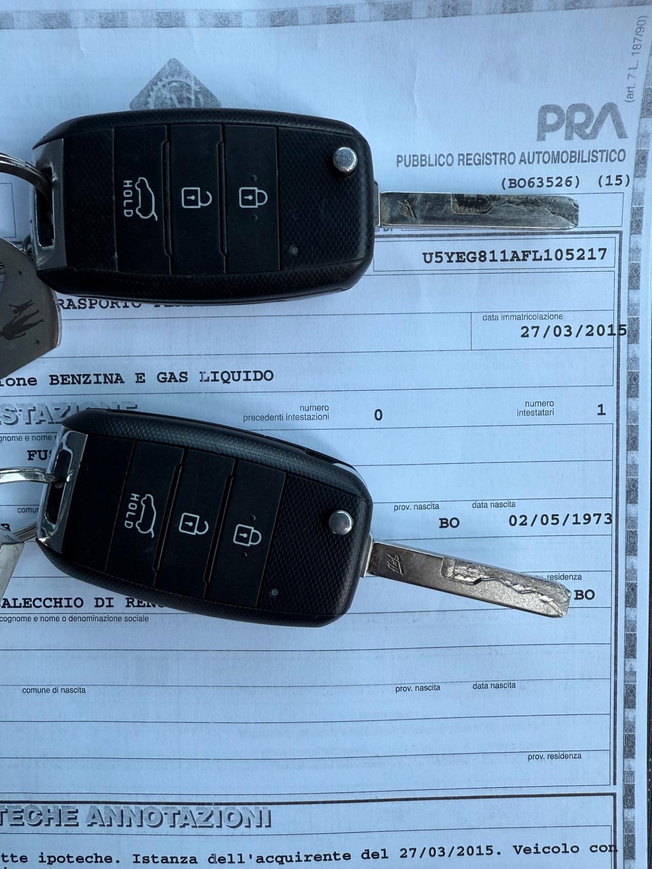 Kia Venga 1.4 Eco GPL 2035 UNICO PROP. 2015