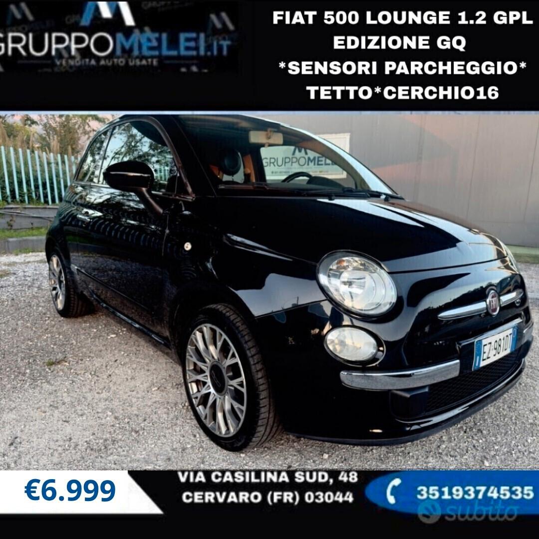 Fiat 500 LOUNGE 1.2 GPL EDIZIONE GQ *SENSORIPARCHEGGIO*TETTO*CERCHIO16