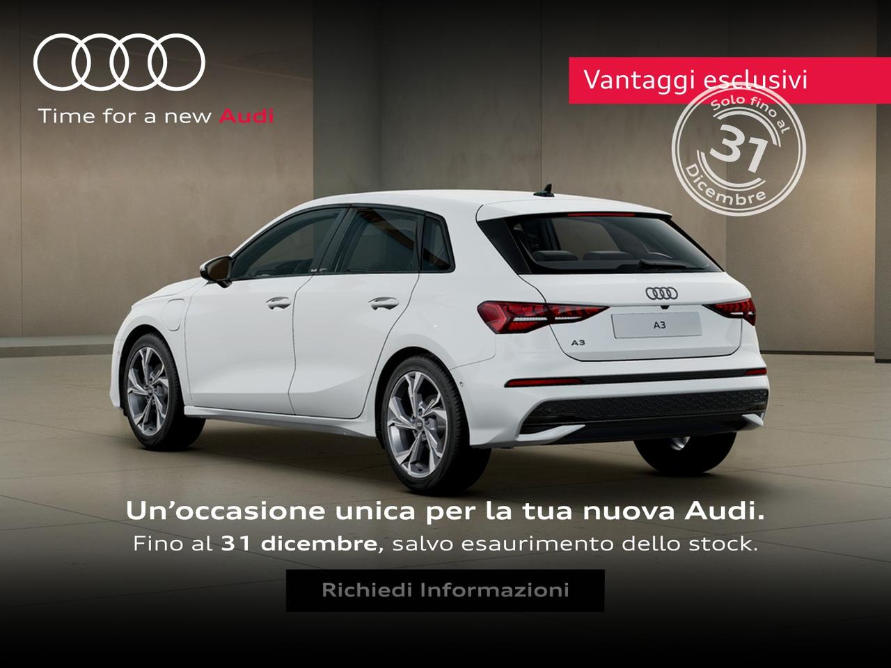 Audi A3 sportback 1.5 tfsi e business advanced 204cv s-tronic