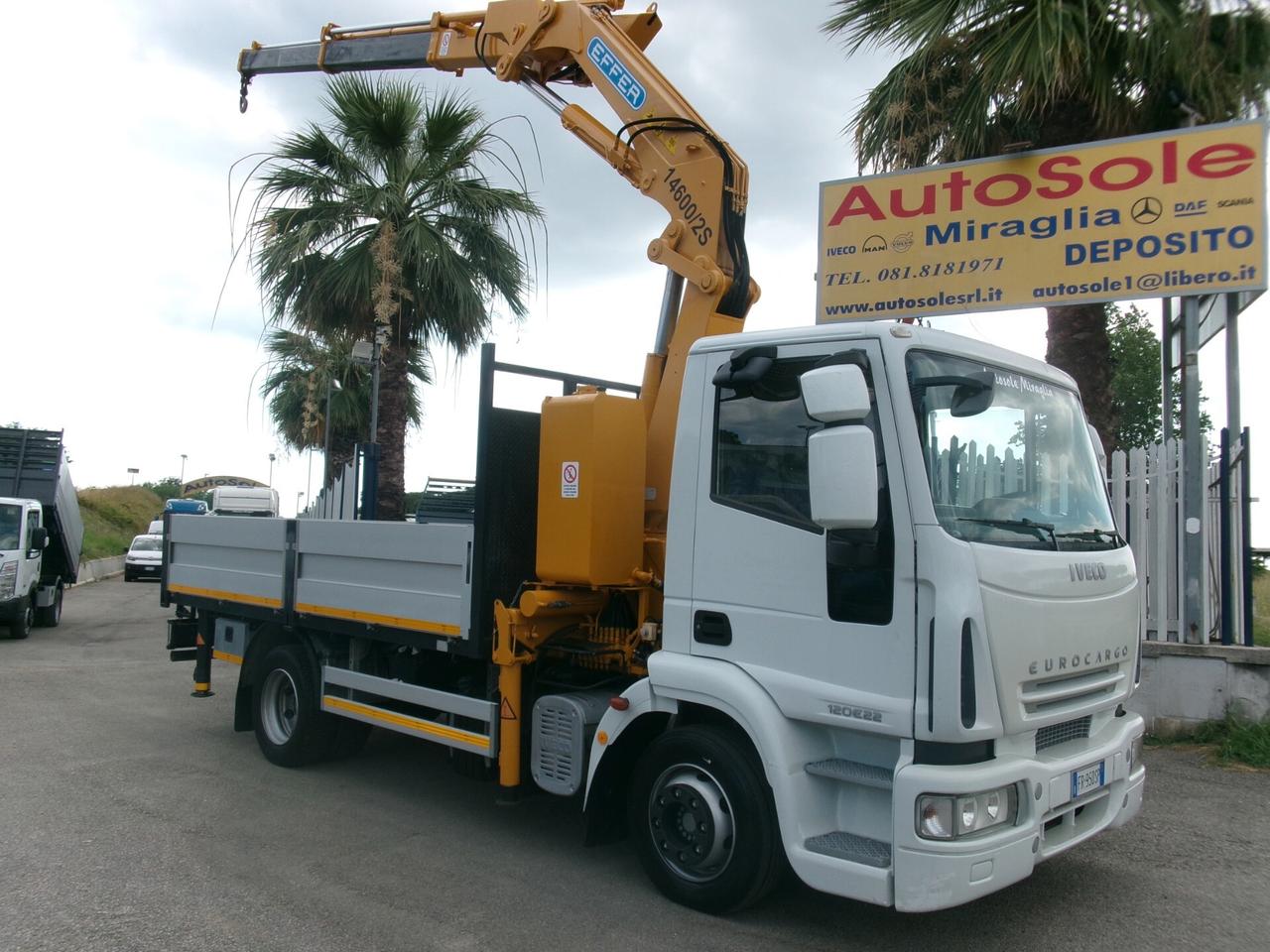Iveco EUROCARGO 120/22 E5 GRU EFFER 14600/2S 4 PIEDI +CASSONE FISSO DA 4.20 METRI
