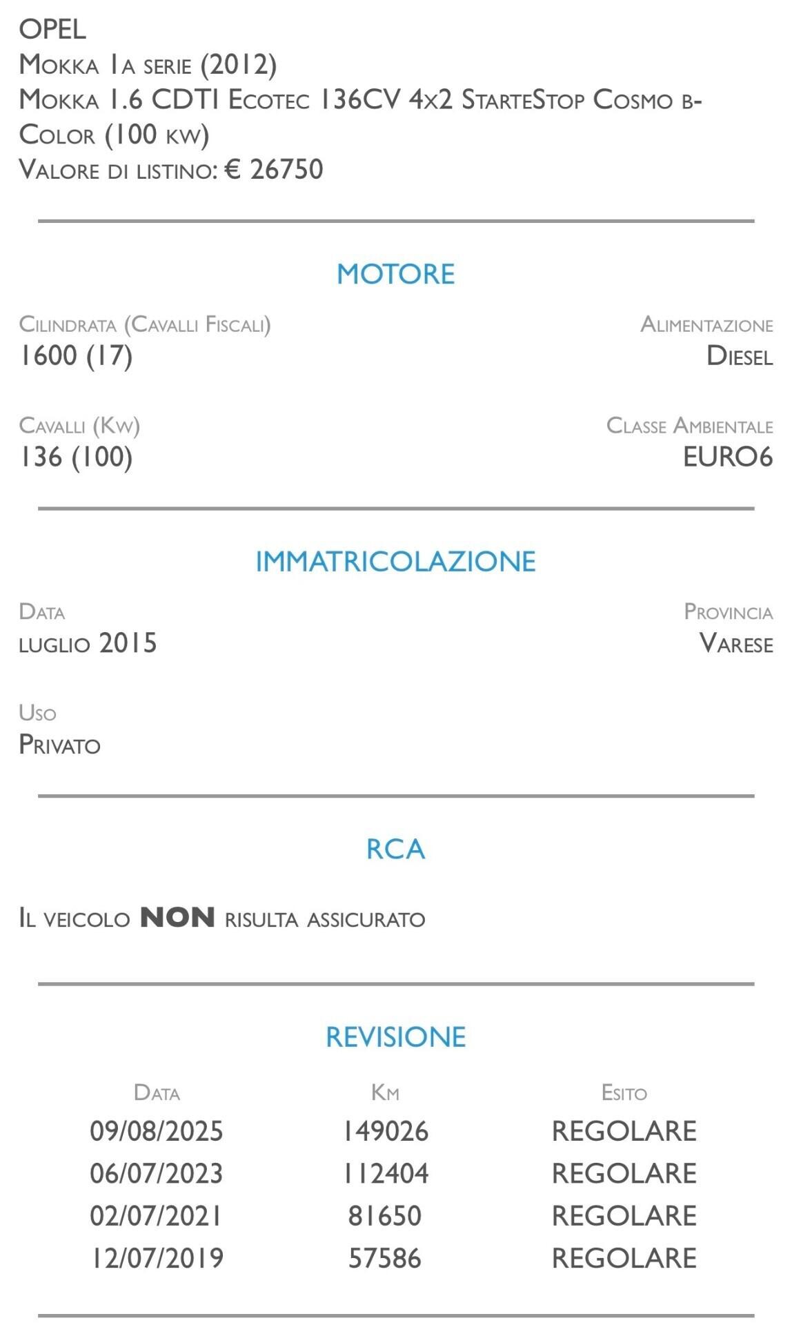 Opel Mokka 1.6 CDTI Ecotec 136CV 4x2 Start&Stop Cosmo b-Color - UNICO PROPRIETARIO