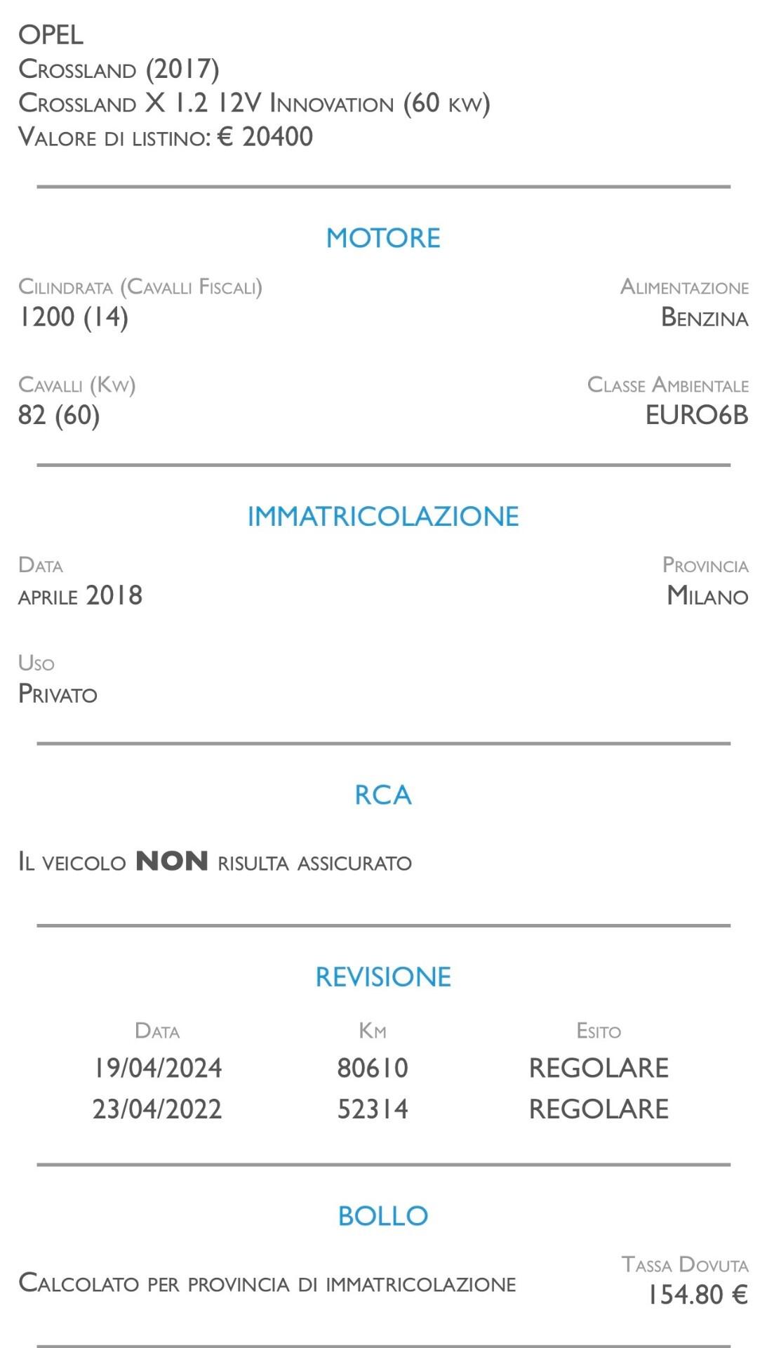 Opel Crossland X 1.2 12V Innovation - UNICO PROPRIETARIO