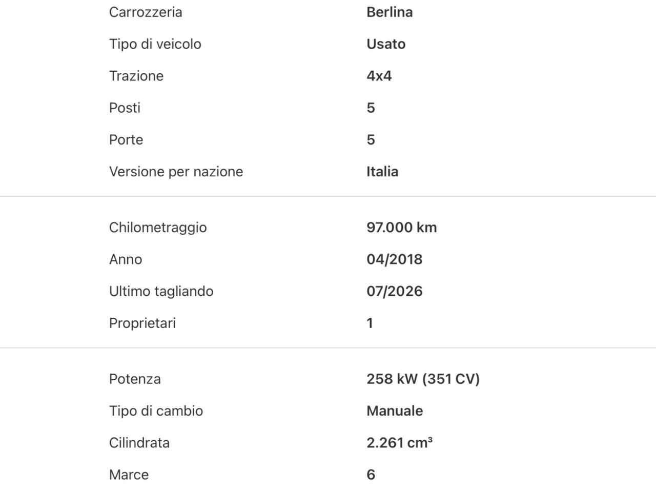 Ford Focus 2.3 350 CV AWD RS 4x4 Perfetta
