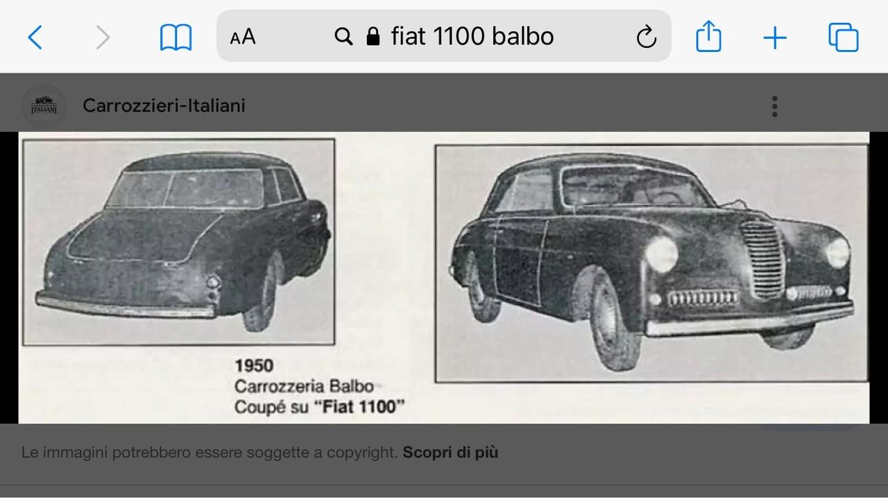 Fiat 1100 FUORISERIE Vittoria BALBO